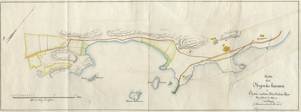 Handritad gammal karta.