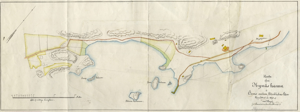 Handritad gammal karta.