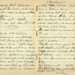 Ett uppslag ur gammal handskriven dagbok.