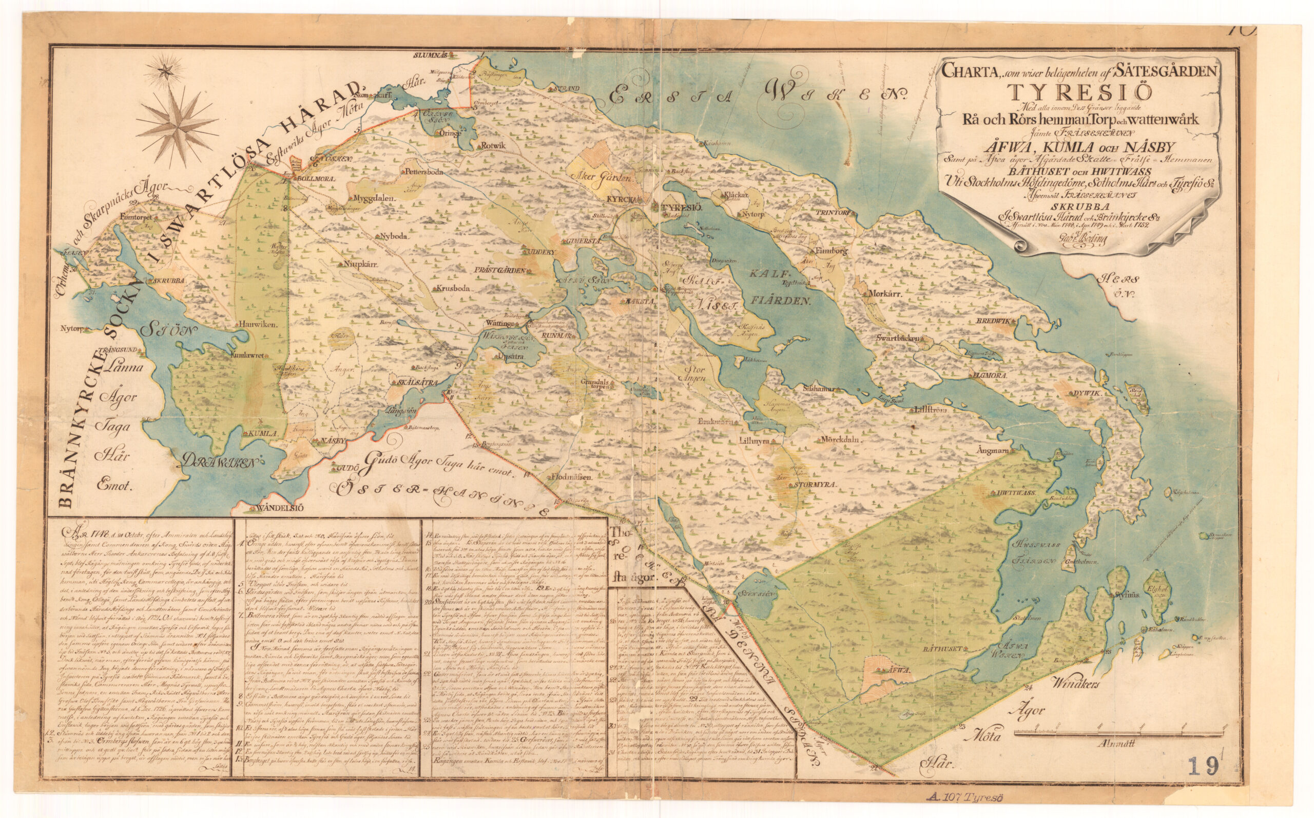 Gammal handritad karta.